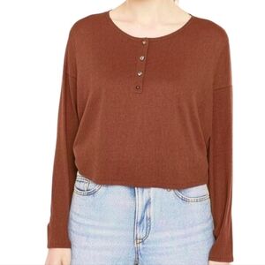 Women's Brown Long Sleeve Top